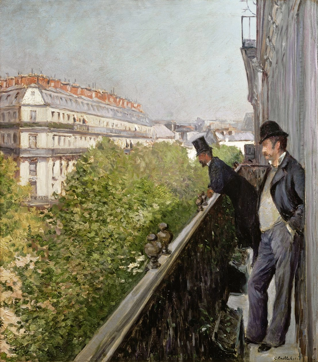 Un balcone, Boulevard Haussmann, 1880